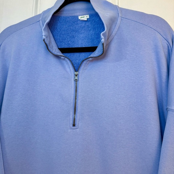Aerie Light Blue Quarter Zip Lightweight Sweatshirt - Picture 3 of 5
